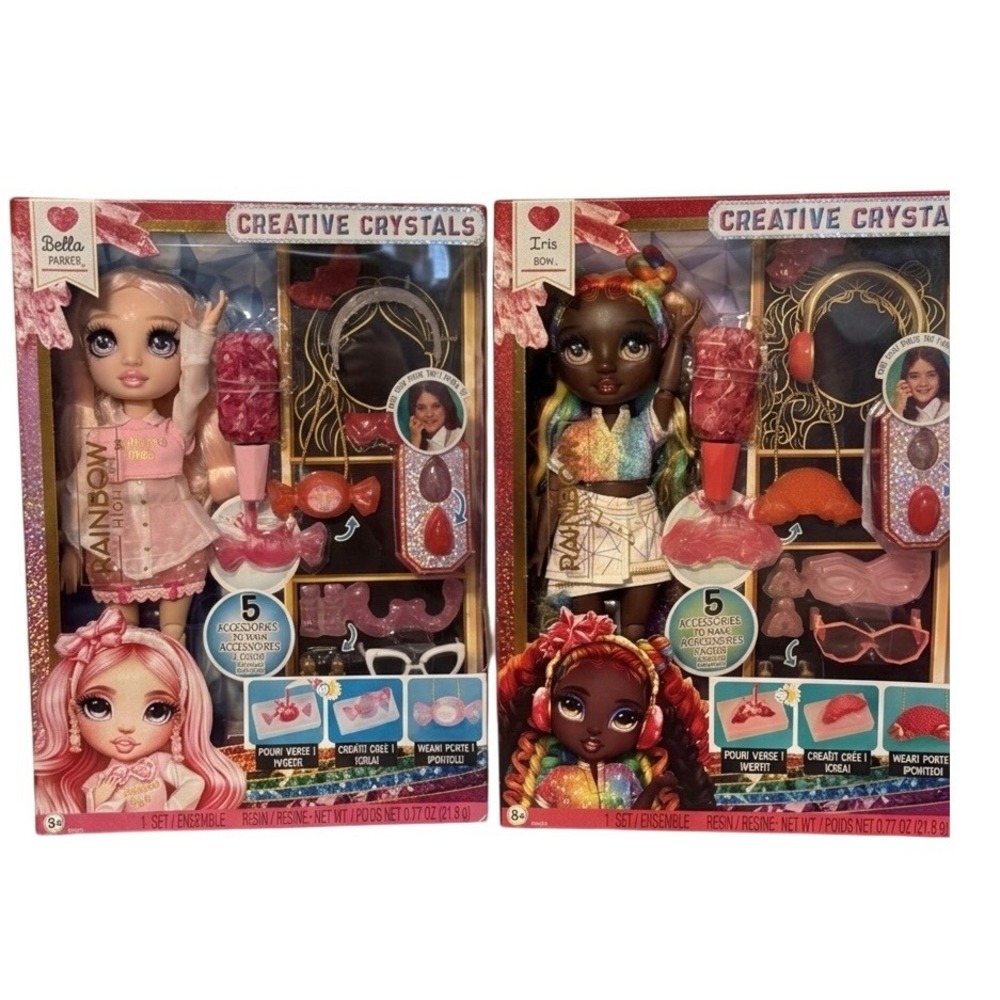 Rainbow High Creative Crystals Iris Bow 10" Fashion Doll & Bella Parker Doll